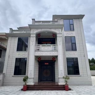 成都 芝麻白石材别墅干挂案例展示