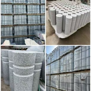 成都 芝麻白花岗岩挡车柱、隔离柱多少钱