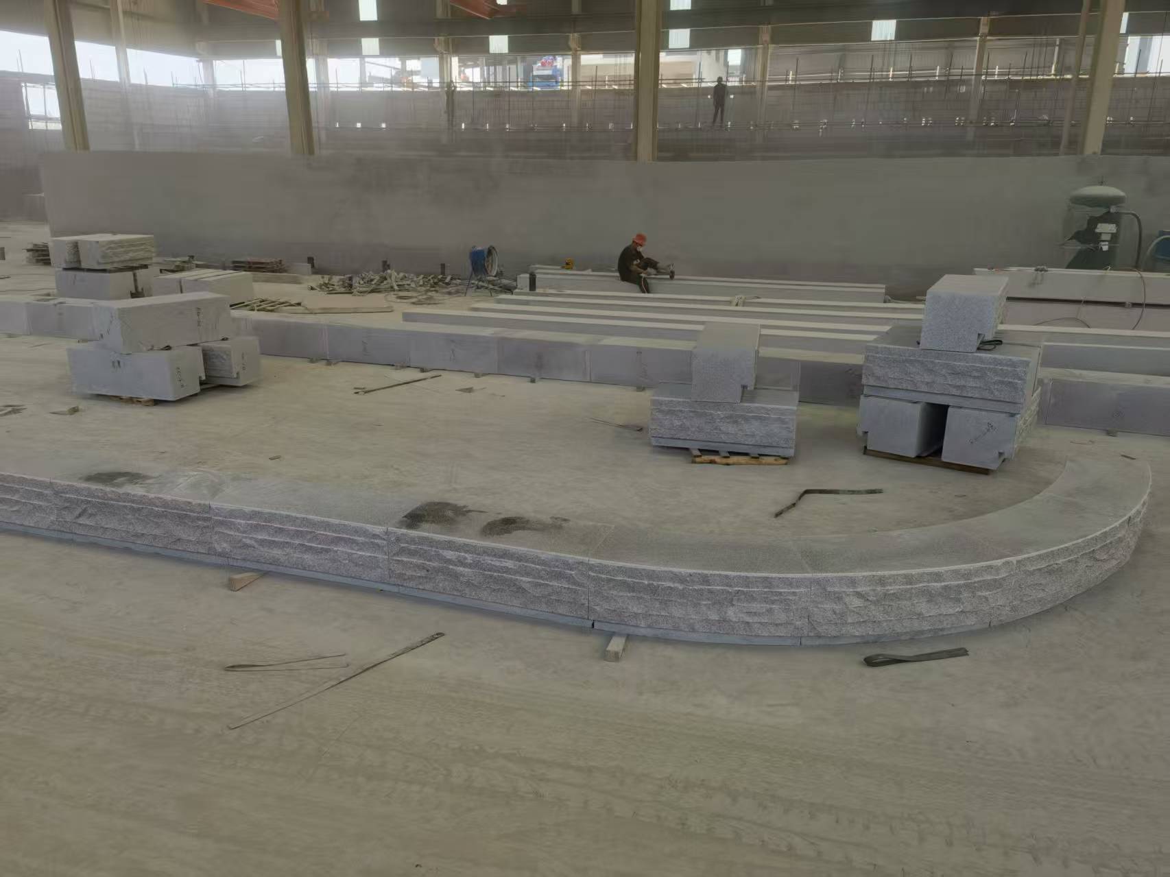 成都 芝麻白整石坐凳（光面+自然面）