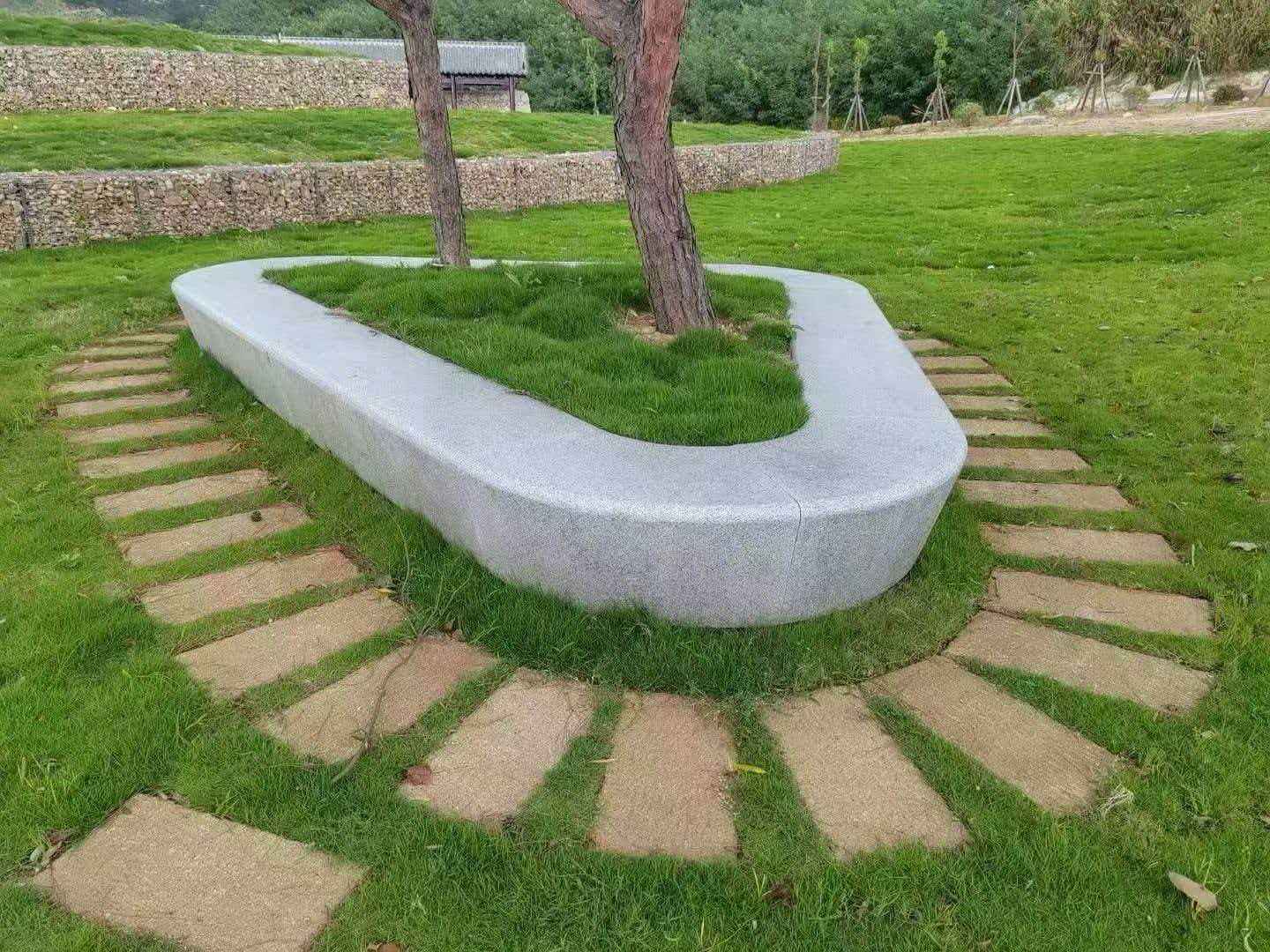 成都 芝麻白光面整石坐凳