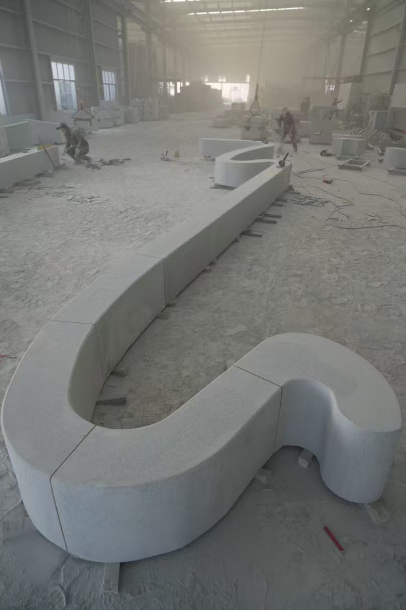 成都 花岗岩整石坐凳拼装